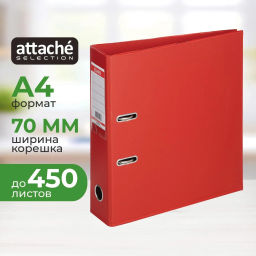 Папка-регистратор Strong Line 70мм, красный, ПБП2,карм.кор - Attache фото 2