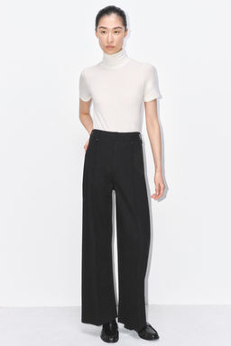 JEANS ZW COLLECTION TAILORED WIDE LEG TIRO ALTO / Negro - Zara фото 6
