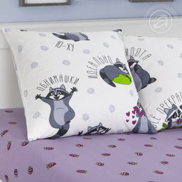 Енотики 1,5 сп./Пододеяльник: 1 шт. - 215*145; Простыня: 1 шт. - 214*150; Наволочка: 2 шт. - 70*70; Поплин детский - Артпостель фото 3