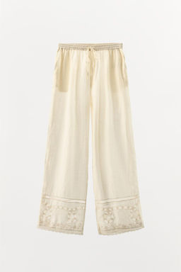 TROUSERS WITH LACE TRIM, BEADING AND EMBROIDERY - Zara фото 3