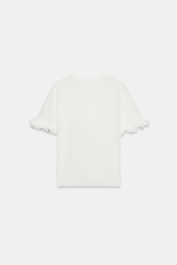 CAMISETA VOLANTES ALGOD?N / Blanco - Zara фото 6