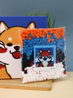 Картина из помпонов на подрамнике Draw Me! Funny fox, (20 х 20 см)