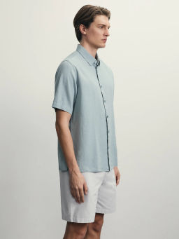 Рубашка regular fit со льном / Zarina  фото 5