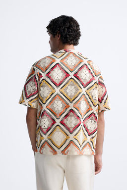 GEOMETRIC CROCHET SHIRT - Zara фото 3