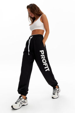 Штаны/брюки Майами для танцев черные c белым принтом