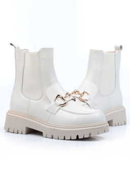 01-5273-2 WHITE Ботинки демисезонные женские (натуральная кожа, байка)