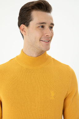 Свитер U.S. Polo Assn мужской горчичный из хлопка  фото 16