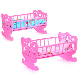 Кровать кукольная с комплектом белья 4 предмета (матрас, подушка, одеяло) 48х30см