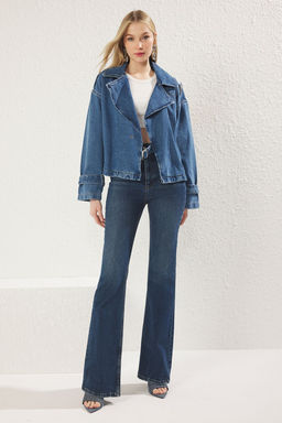 Mavi Kruvaze Kemer Tokal? Oversize Denim Blazer Ceket TWOSS25CE00018 - Trendyolmilla фото 2