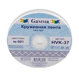 Gamma кружевная лента 14 мм HVK-37 в рулоне 22.8 м 0.5 СК/Распродажа