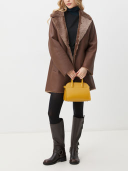 Женский тоут CALZETTI ASHLEY MINI Артикул 4527345, горчичный  фото 5