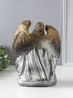 Фигура "Ангел хранитель" бронза с золотом 30х23х14 см