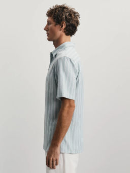 Рубашка из 100% хлопка в полоску / Zarina  фото 4