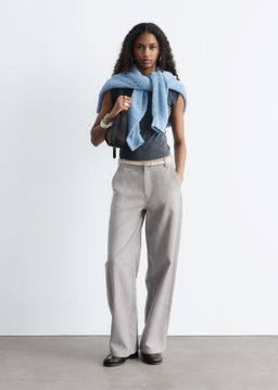 Pantalones de lana de perneras anchas - H&m фото 2
