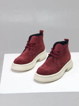 Ботинки 308.агатаw. бордо замша/Байка