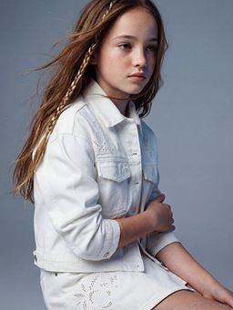 Fisto Detayl? K?z ?ocuk Jean Ceket