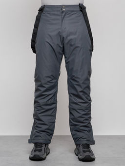 Полукомбинезон утепленный мужской зимний горнолыжный темно-серого цвета 7507TC