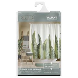 Штора для ванной комнаты, полиэстер, 180*200 см, GREEN NATURE, шт - Valiant фото 4