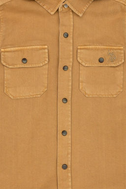 Рубашка песочного цвета с длинными рукавами и капюшоном для мальчика - U.s. polo assn фото 9