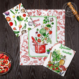 Полотенце вафельное 48х62см "Ассорти", 171г/м2, хлопок 100%, комплект 3шт, "Домашняя мода" (Россия)