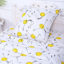 Постельное бельё 1,5сп Смайлы, 150х210см, 150х210см, 70х70 см, бязь, 120 г/м, хлопок 100% - Атра фото 2