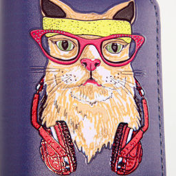 Кошелёк детский Выбражулька Cool cat, на молнии, фиолетовый