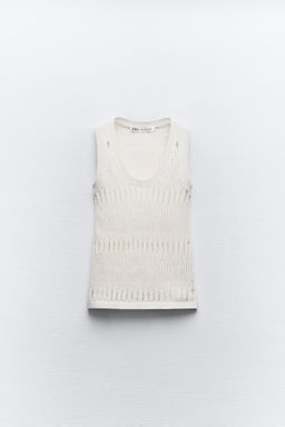 SLEEVELESS METALLIC THREAD KNIT TOP - Zara фото 6