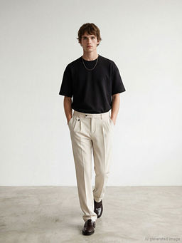Slim Fit Pileli Erkek Pantolon