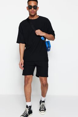 TRENDYOL MAN Kahverengi Premium Oversize Bisiklet Yaka K?sa Kol Dokulu K?r?smaz Ottoman T-Shirt TMNSS23TS00081 - Trendyolmilla фото 5