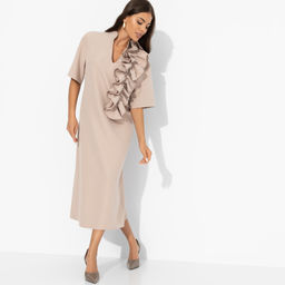 Платье со съемным объемным декором Сияние глянца (nude) - Charutti фото 8