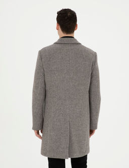 Gri Y_n Kar___ml_ Slim Fit Ka_e Kaban