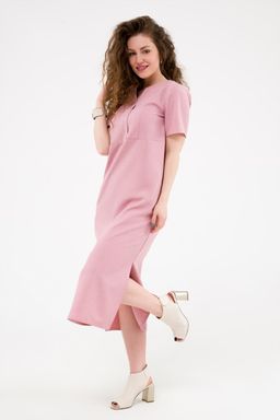 Платье с разрезами розовое - Odis фото 3