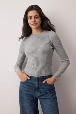 Siyah-Tas Bisiklet Yaka Sac Orgu Ikili Paket Triko Kazak TWOAW26KZ00188 - Trendyolmilla фото 16