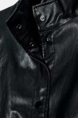 QUILTED LEATHER EFFECT BOMBER JACKET - Zara фото 10
