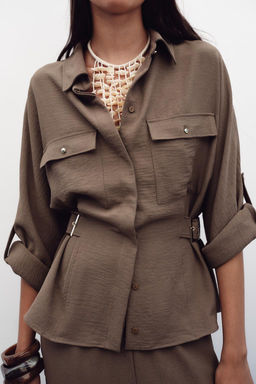 SAFARI SHIRT WITH SIDE BUCKLES - Zara фото 4