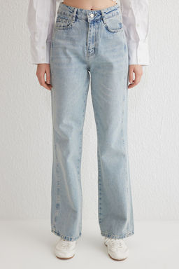 Ac?k Mavi Yuksek Bel Genis Paca Wide Leg Jeans TWOAW24JE00313 - Trendyolmilla фото 3