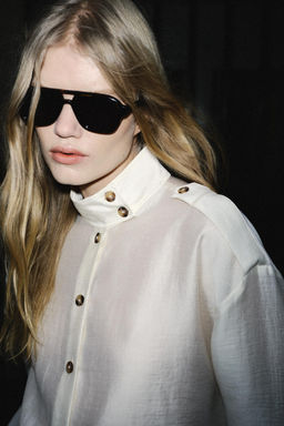 FLOWING HIGH NECK SHIRT - Zara фото 13