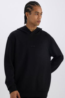 DeFactoFit Standart Fit Kapusonlu Skuba Dalg?c Kumas Sporcu Sweatshirt