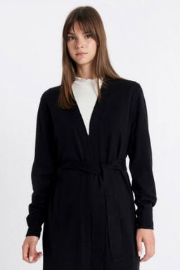 Regular Fit Basic Duz Kusakl? Uzun Triko Siyah H?rka