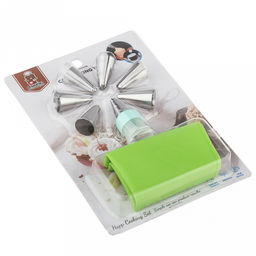 Кондитерский набор 9 предметов Букет: мешок для крема п/эт 33,5см, насадка из нержавеющей стали - 7 штук, узкие, закрытые, бордюрные, д1,8см, h3,3см; фиксатор винтовой для насадок пластик, цвета микс, на блистере 20х13,7х3см (Китай) - Домашняя мода фото 4