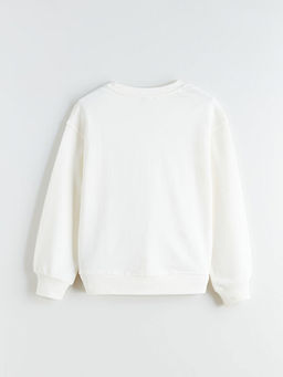 Bask?l? K?z ?ocuk Sweatshirt
