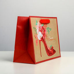 Пакет крафтовый горизонтальный Самой прекрасной, MS 23 х 18 х 10 см - Дарите счастье фото 2