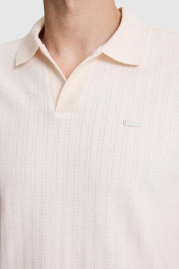 Erkek Krem Regular Fit Polo Yaka Ti__rt