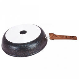 Сковорода с тефлоновым покрытием д24см "Granit Ultra", h6см, съемная ручка из термостойкого пластика, голубой гранит (Россия) - можно использовать металлические кухонные принадлежности