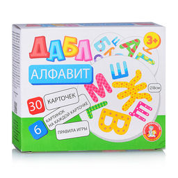 Игра настольная Дабл "Алфавит" (30 карточек)