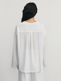 Блузка из хлопка в полоску / Zarina  фото 6