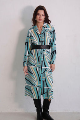 Платье-рубашка с английским воротником принт - Martichelli фото 370