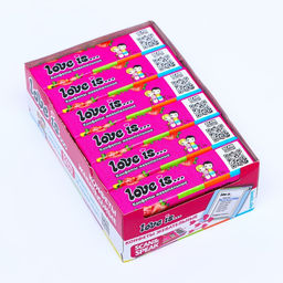Цена за 24 шт. LOVE IS жевательные конфеты Клубника, 12*24*20г