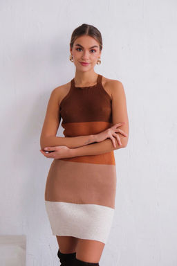 11169 Платье вязаное в коричневых тонах - Martichelli фото 4