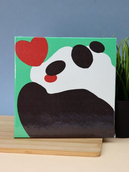 Картина из помпонов на подрамнике Draw Me! Panda in love, (20 х 20 см)